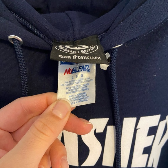 Navy bleu Trasher hoodie - Picture 3 of 3